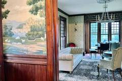 Countryside Residential Mural with wood paneling