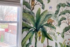 Lulu and George Jungle Mural Green and White in Nursery Potomac MD