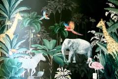 Munks & Me Customized Jungle Wallpaper Black Background Nursery Wallpaper Mural Palisades, Washington DC