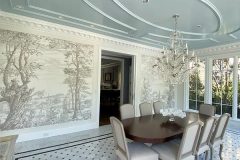 Sepia Landscape Residential Mural in Formal Dining Room