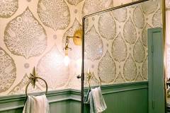 Peacock Tulip Leaf Wallpaper Bathroom