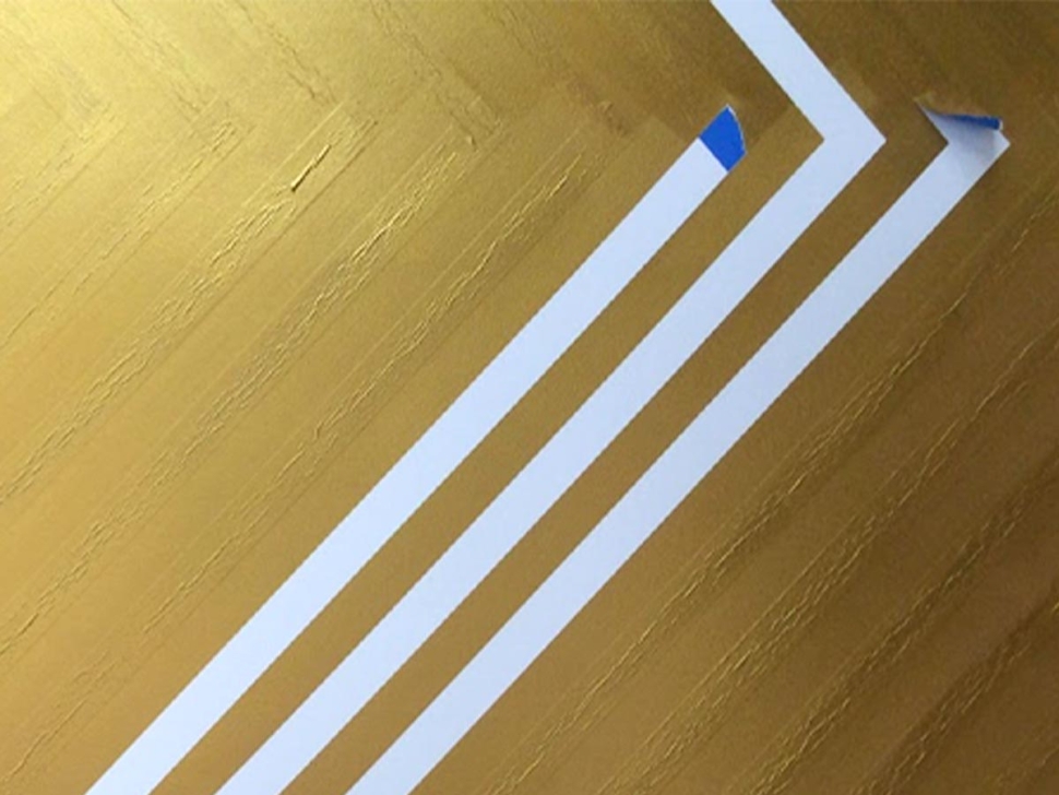 Paint tape masking to create faux stripes