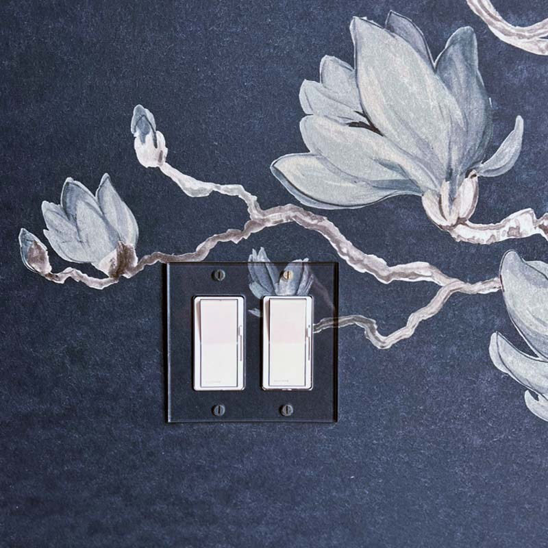 Phillip Jeffries Blossom Wallpaper with switch plate.